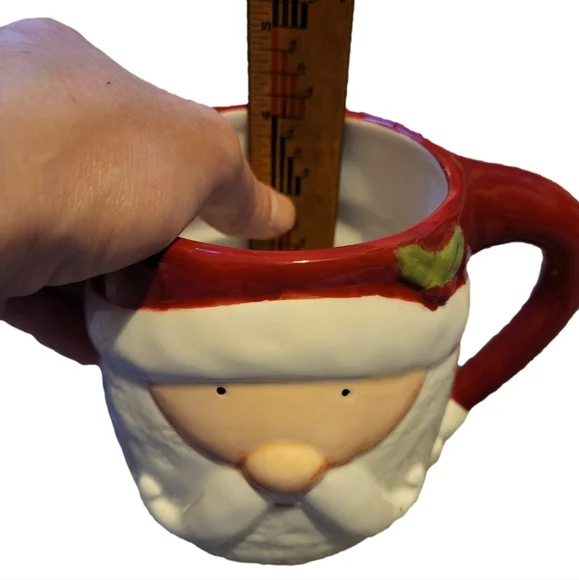 Santa Claus Ceramic Mugs - Red and White holds 24oz Set of Two - Picture 5 of 6